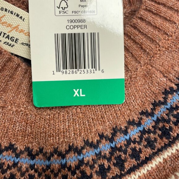 Weatherproof Vintage Copper Fair Isle Knit Sweater XL Women's Pullover M0211 - Picture 4 of 9